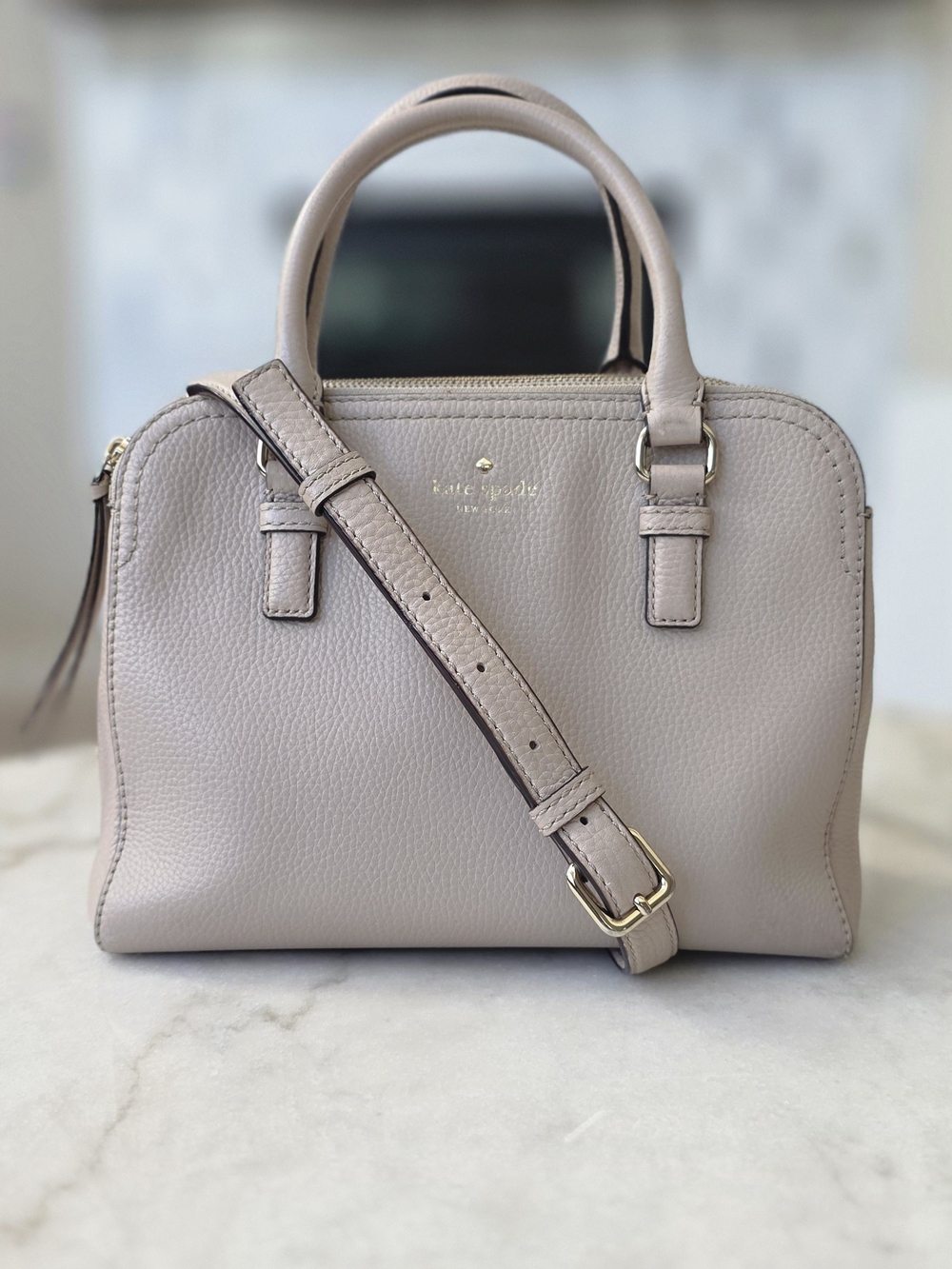 Kate Spade Cobble Hill Small Kiernan Satchel Taupe Pebbled Leather PXRU7545